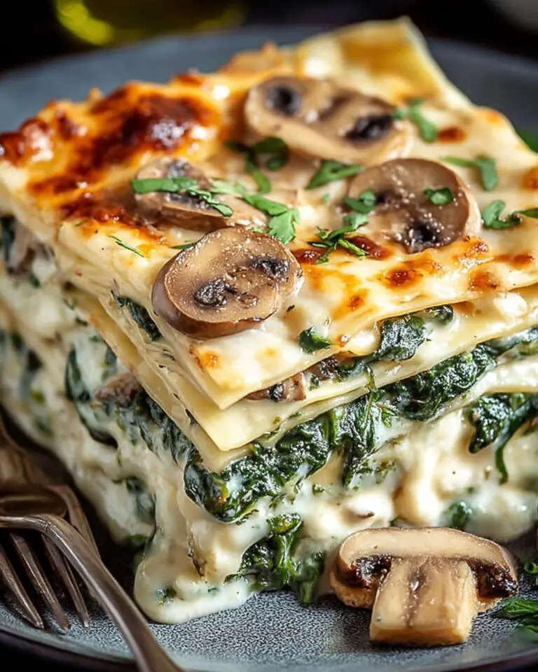 Creamy Spinach Mushroom Lasagna Recipe