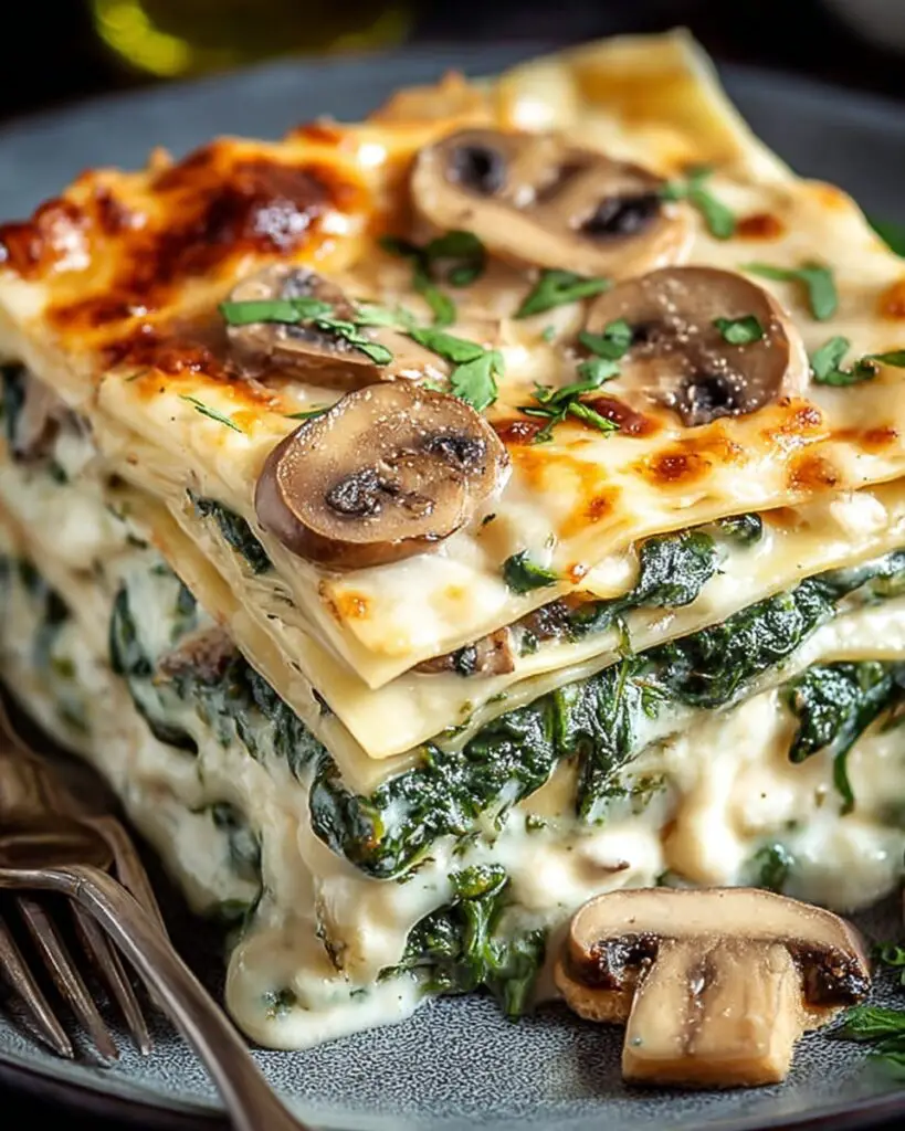 Creamy Spinach Mushroom Lasagna Recipe