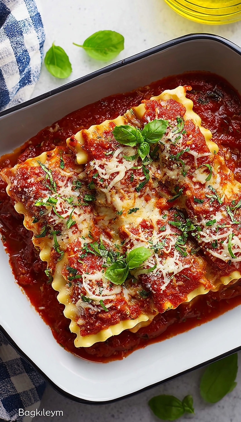 Lasagna Roll Ups with Spinach, Ricotta, and Mozzarella Recipe - Recipe Image