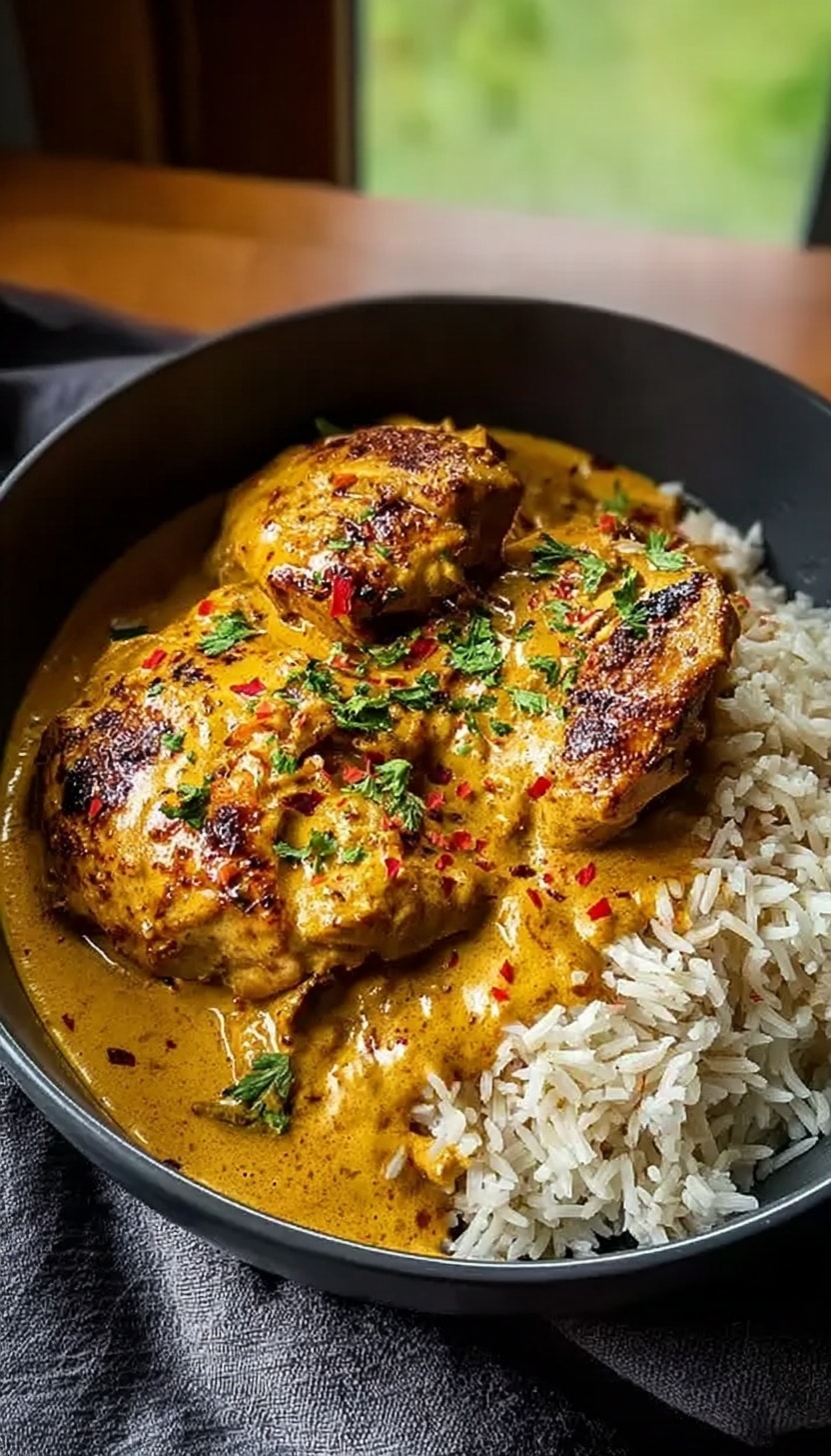 Creamy Peri-Peri Chicken with Rice Recipe - Recipe Image