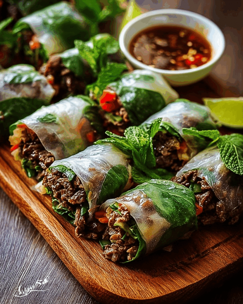 Thai Basil Beef Rolls Recipe