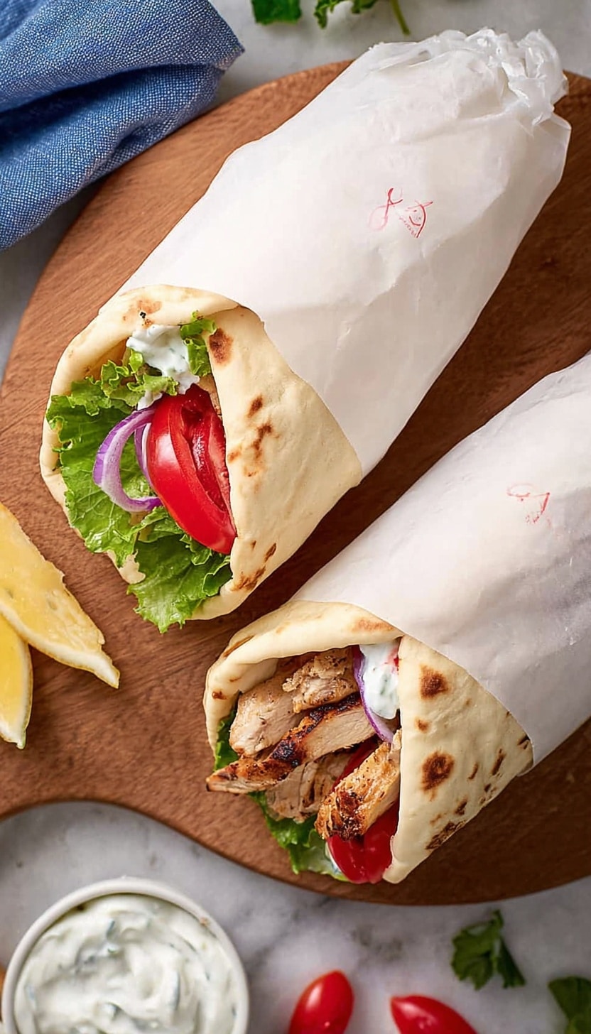 Chicken Shawarma Wrap with Garlic Sauce, Sumac Onions, and Fresh Veggies Recipe - Recipe Image