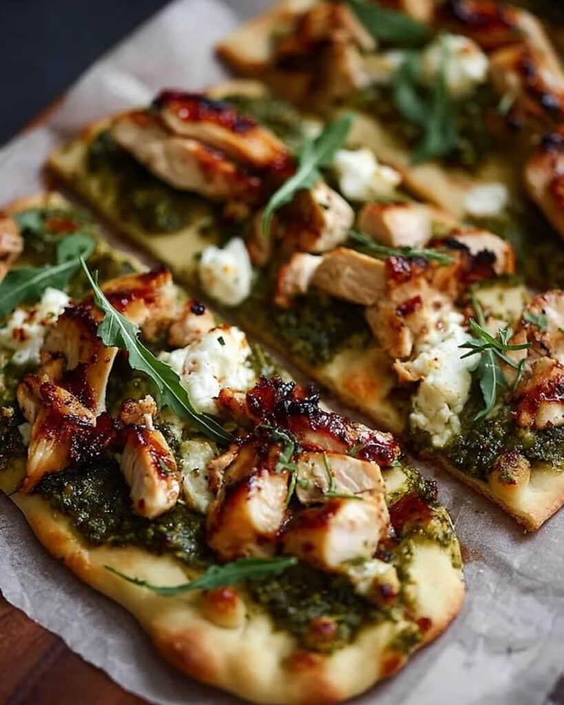 Pesto Chicken Flatbread Recipe