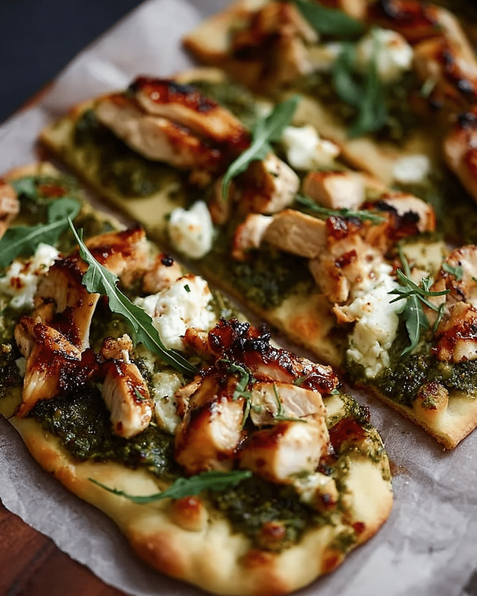 Pesto Chicken Flatbread Recipe - Recipe Image