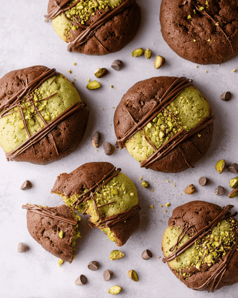 Pistachio Kunafa Chocolate Cookies Recipe