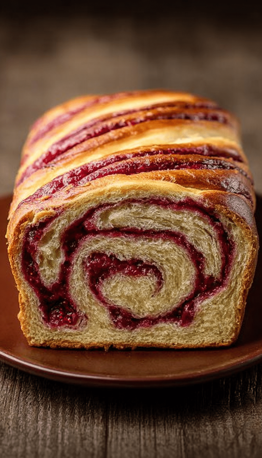 Raspberry Swirl Brioche Loaf Recipe - Recipe Image