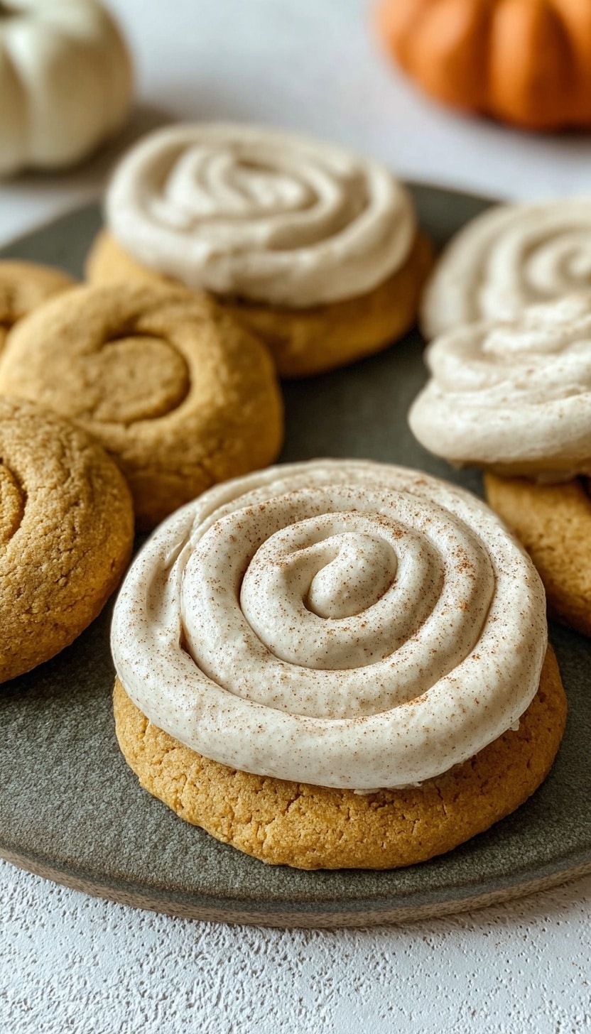 Soft Pumpkin Cookies with Cinnamon Frosting Recipe - Recipe Image