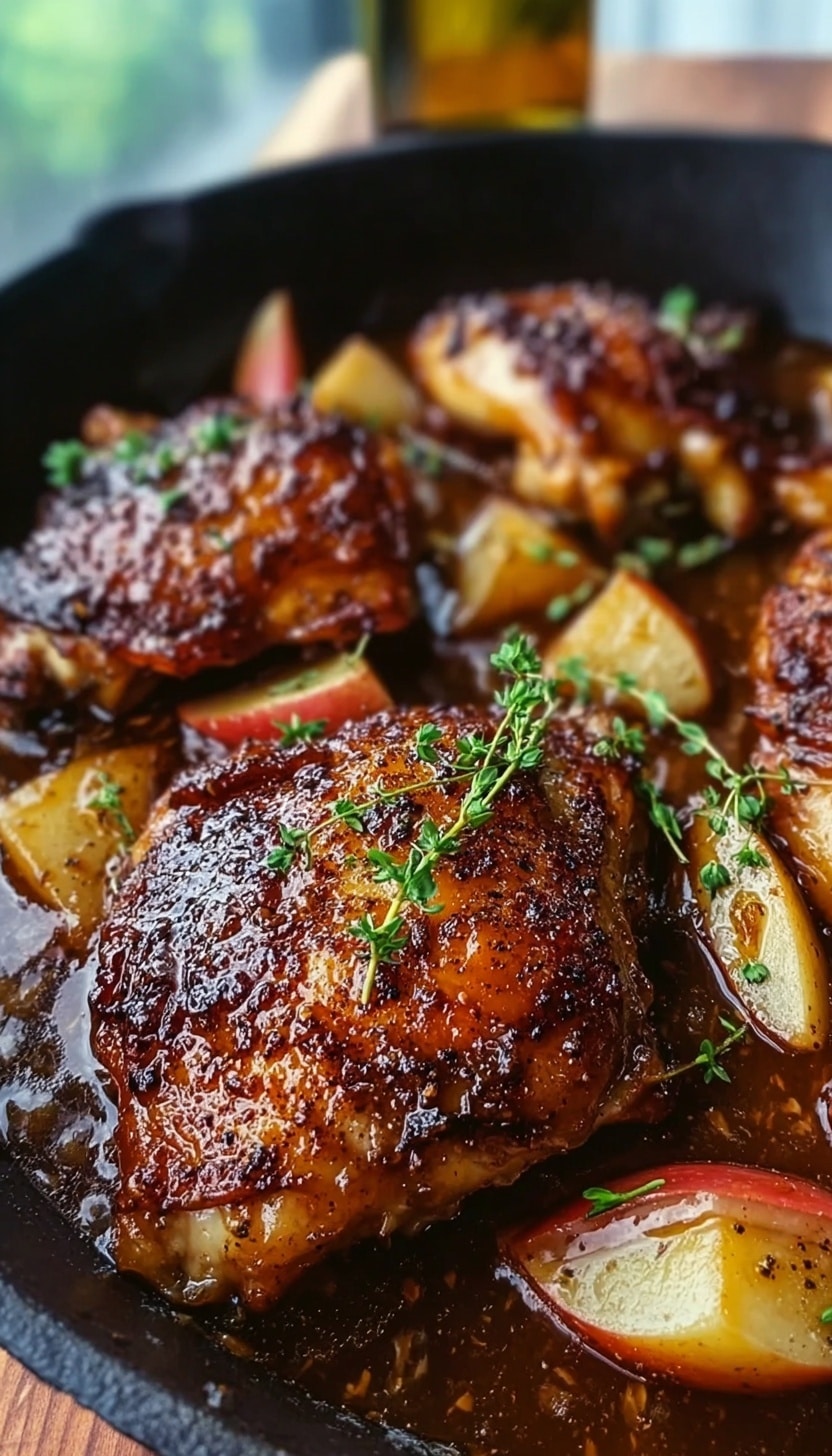 Apple Cider Glazed Chicken with Herbs and Honeycrisp Apple Recipe - Recipe Image