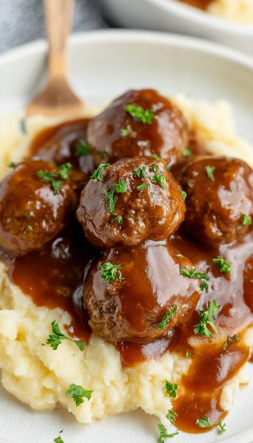 Slow Cooker Salisbury Steak Meatballs: Family-Friendly Comfort Recipe - Recipe Image