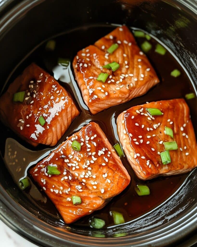 Slow Cooker Honey Garlic Glazed Salmon Recipe