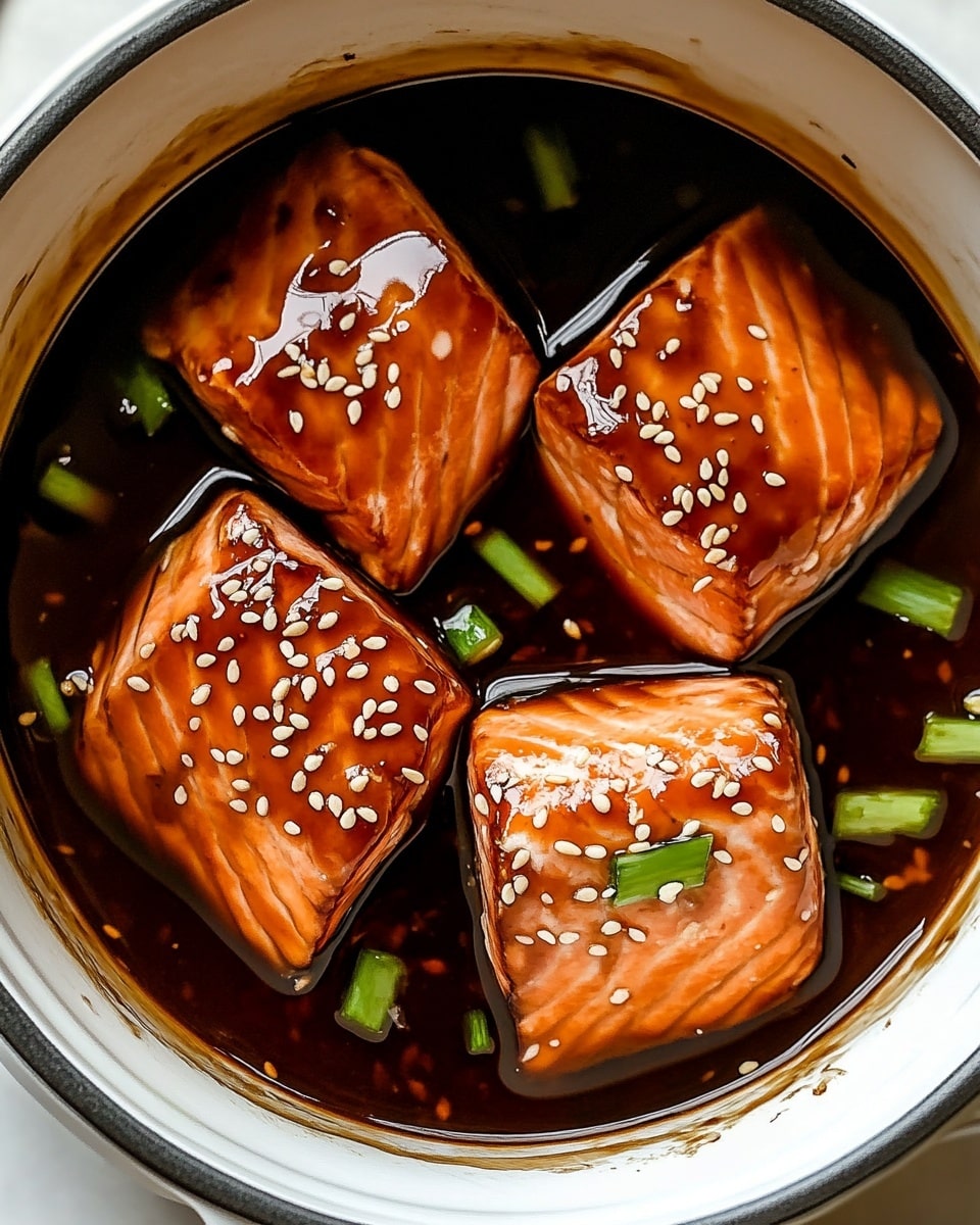 Slow Cooker Honey Garlic Glazed Salmon Recipe - Recipe Image