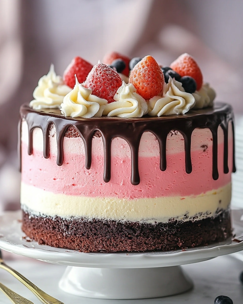 Decadent Neapolitan Cake Recipe - Recipe Image