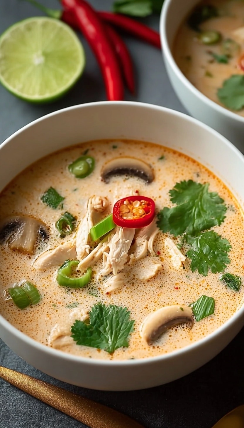 Crockpot Thai Coconut Chicken Soup Recipe - Recipe Image