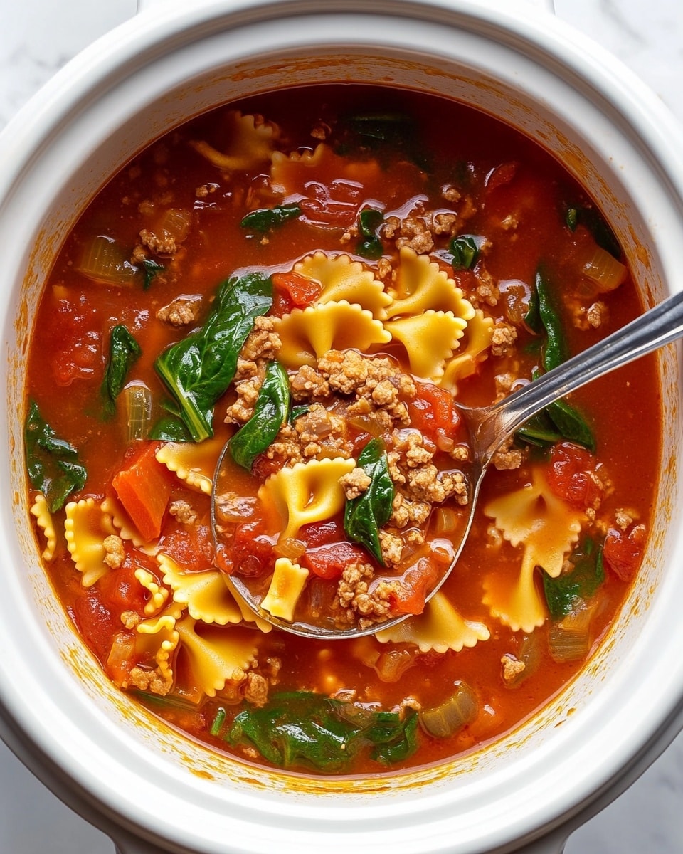 Easy Slow Cooker Lasagna Soup Recipe - Recipe Image