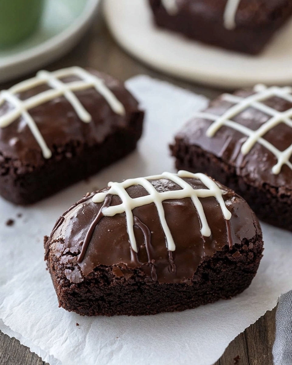 Fudgy Football Brownies Recipe - Recipe Image
