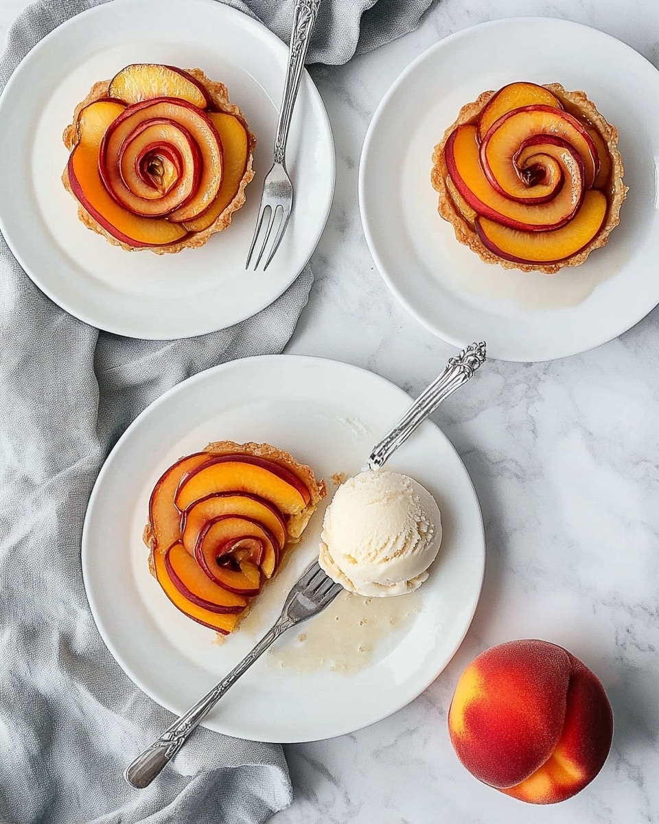 Peach Rose Tarts with Puff Pastry (Mini Tarts) Recipe - Recipe Image