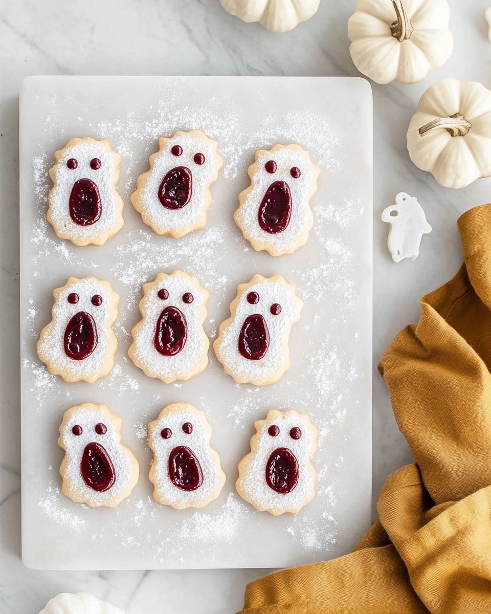 Halloween Ghost Linzer Cookies Recipe - Recipe Image