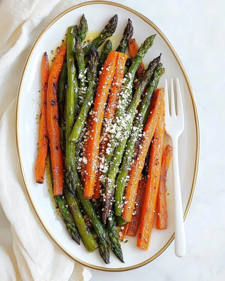 Roasted Asparagus and Carrots with Goat Cheese and Lemon Recipe