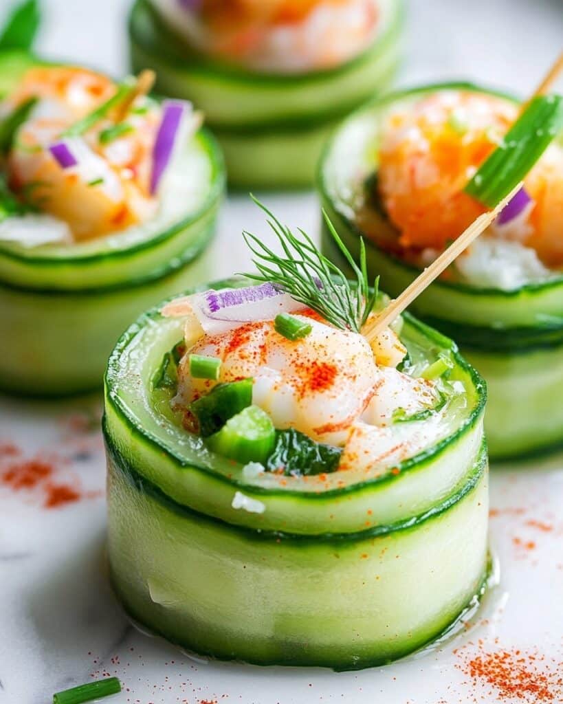 Buffalo Chicken Cucumber Rolls Recipe