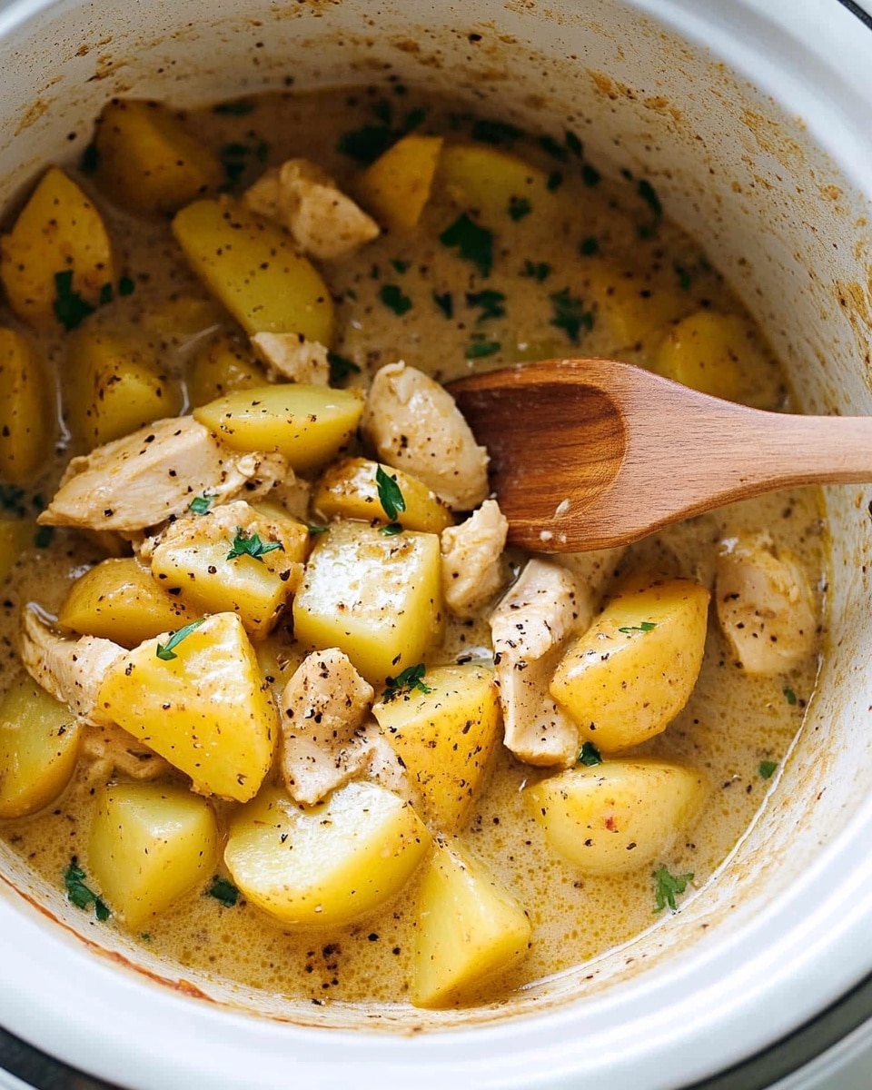 Garlic Parmesan Crockpot Chicken and Potatoes Recipe - Recipe Image