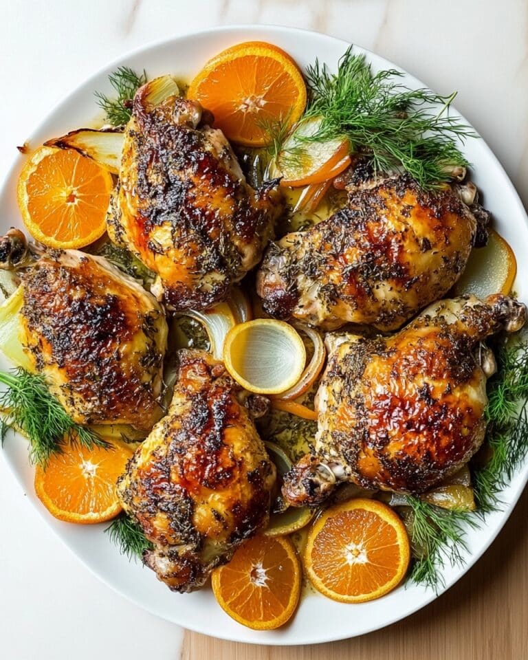 Orange Chicken Roast with Fennel and Shallots Recipe