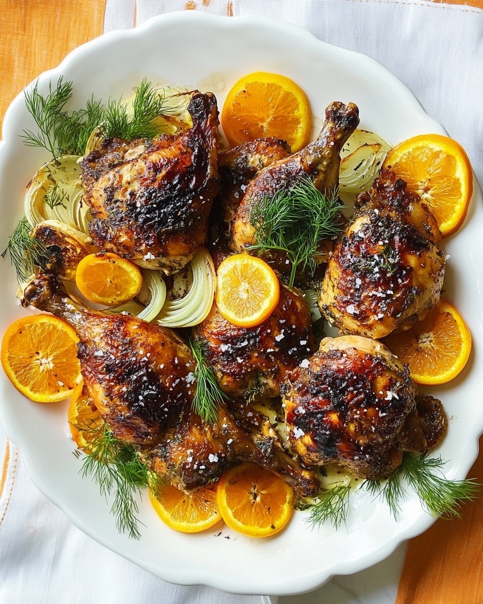 Orange Chicken Roast with Fennel and Shallots Recipe - Recipe Image