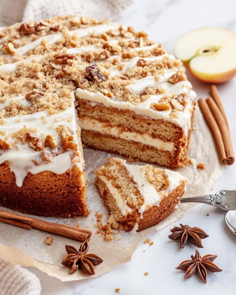 Apple Cinnamon Crumb Cake with Maple Glaze Recipe