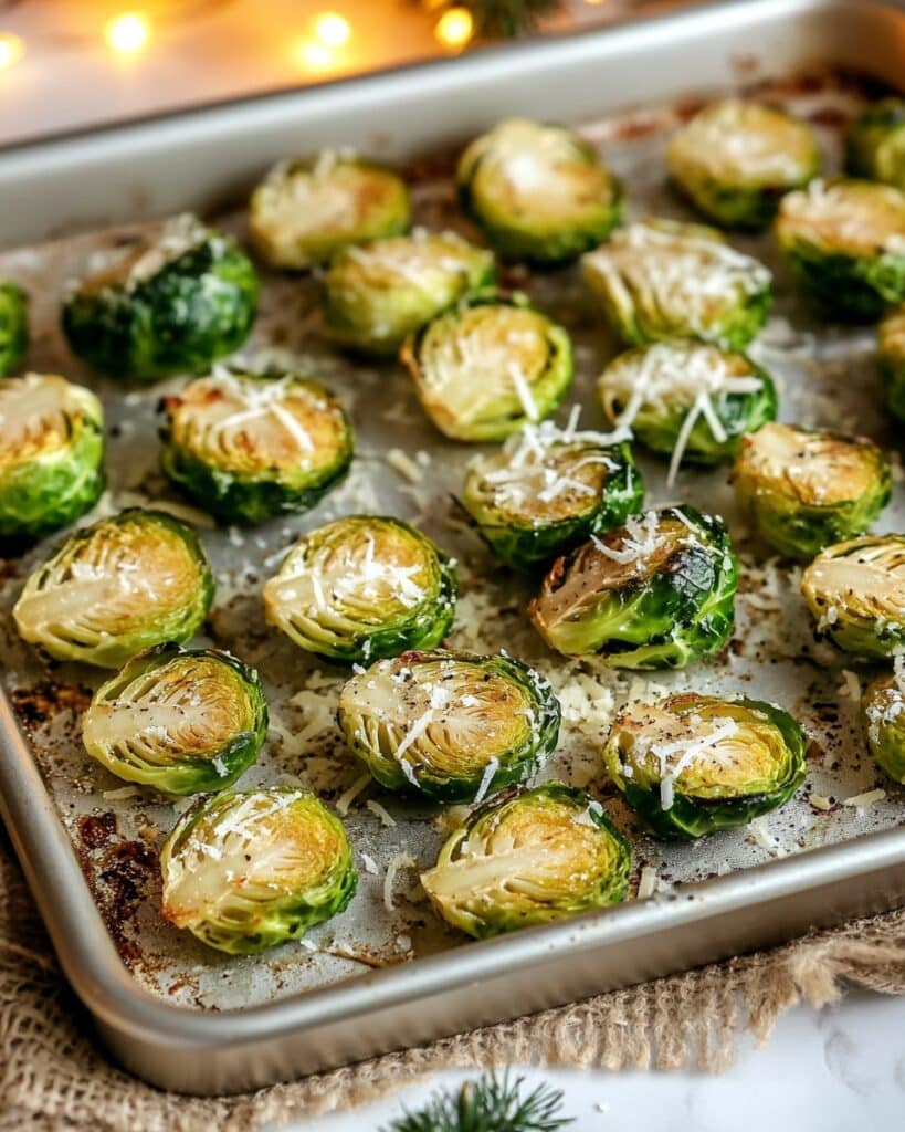 Garlic Parmesan Roasted Brussels Sprouts Recipe