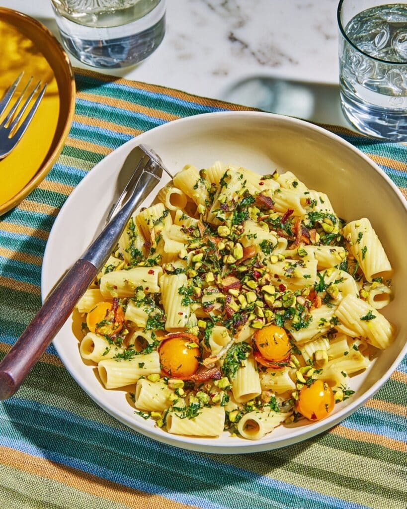 Sun Gold Tomato Pasta With Pistachio Gremolata Recipe