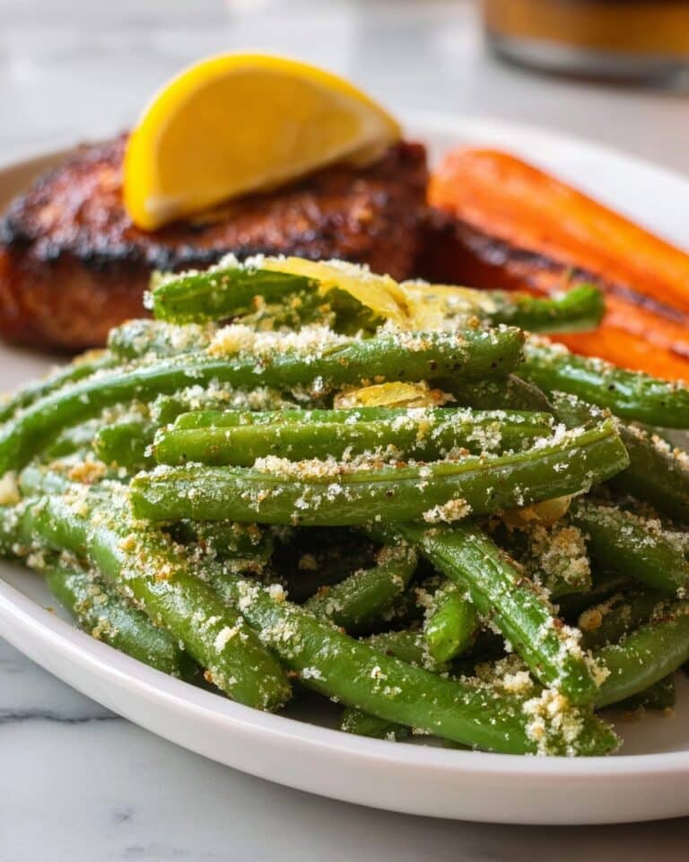 Creamy Roasted Green Beans with Parmesan Recipe