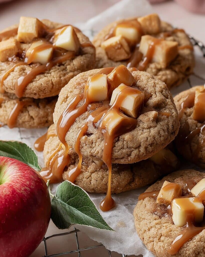 Delicious Caramel Apple Cookies with Rich Salted Caramel Drizzle Recipe