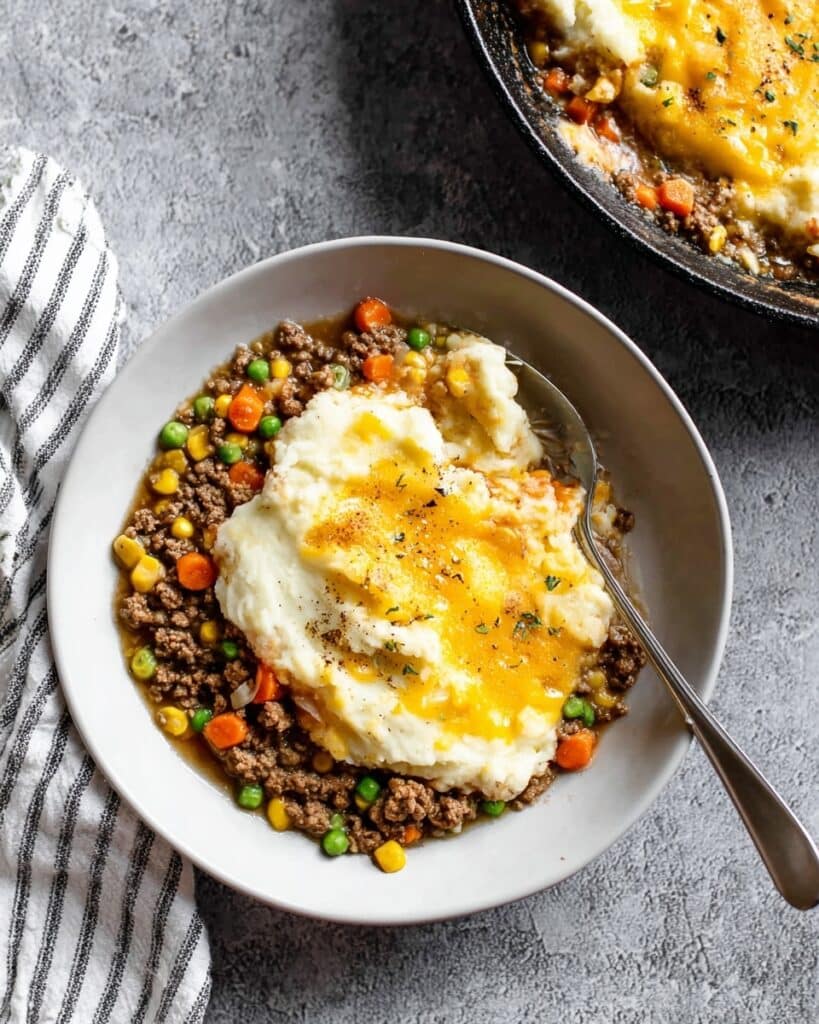 Hearty Cottage Pie with Beef, Sausage, and Mashed Potato Topping Recipe