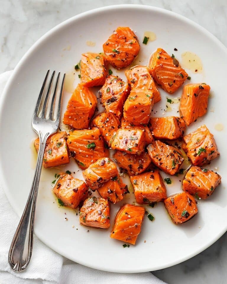 Crispy Air Fryer Salmon Bites with Lemon Garlic Butter Recipe