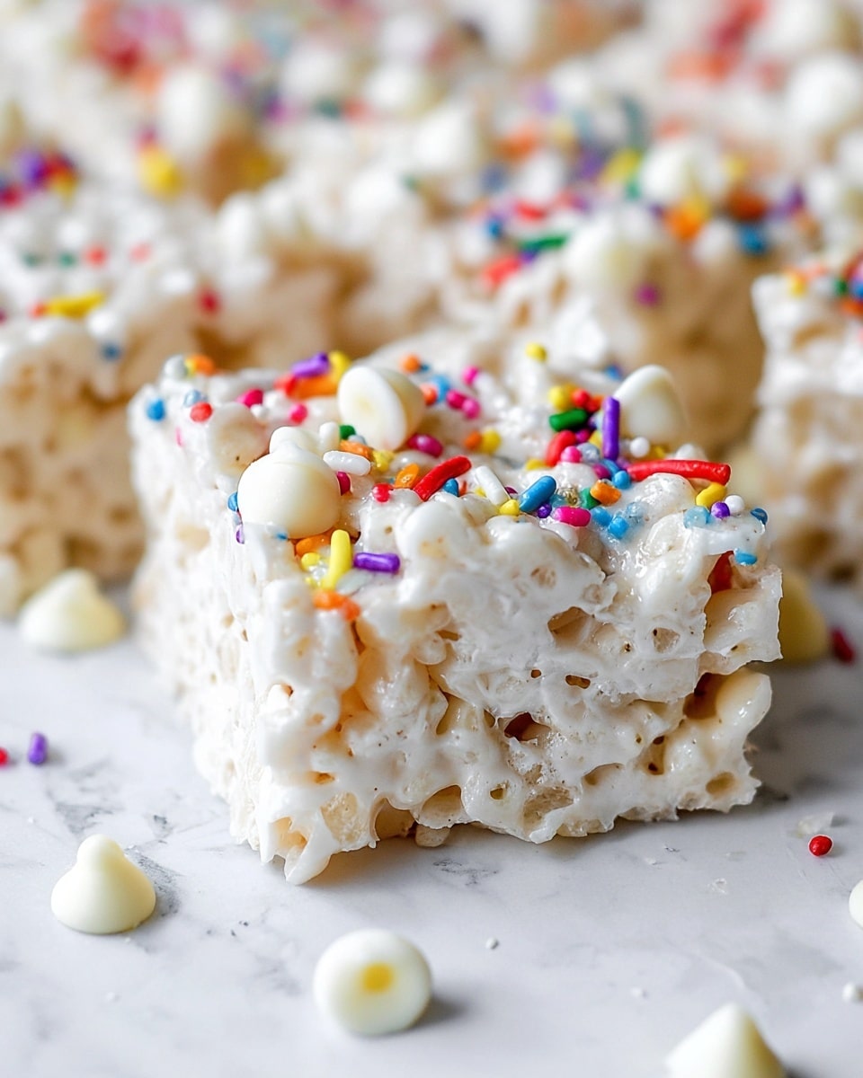 Homemade Funfetti Marshmallow Popcorn Treats Recipe - Recipe Image