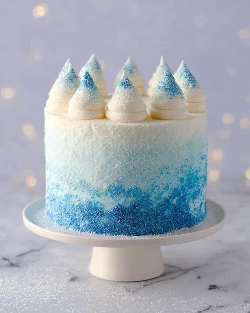 Winter Wonderland White Chocolate Cake with Buttercream and Ganache Recipe