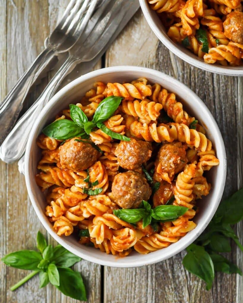 Dump and Bake Meatball Pasta Casserole Recipe