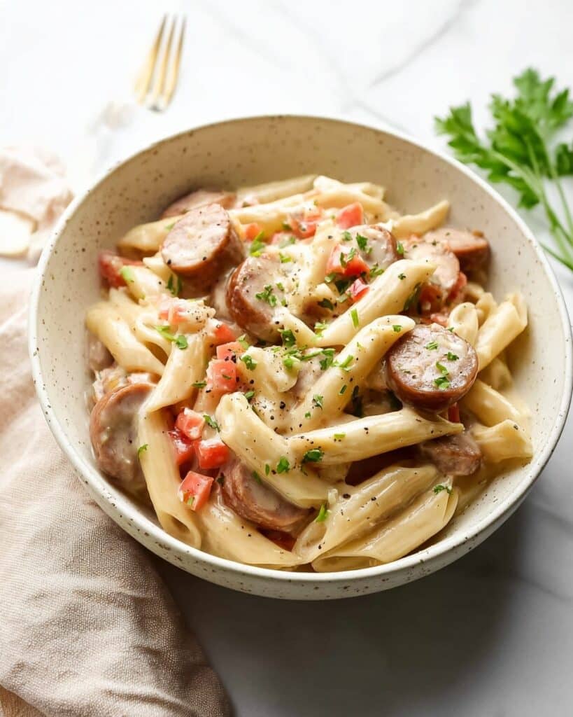 Cajun Sausage Alfredo Pasta Recipe