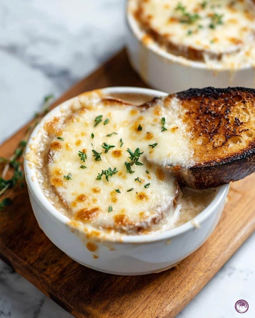 French Onion Soup with Gruyere, Mozzarella, and Balsamic Vinegar Recipe