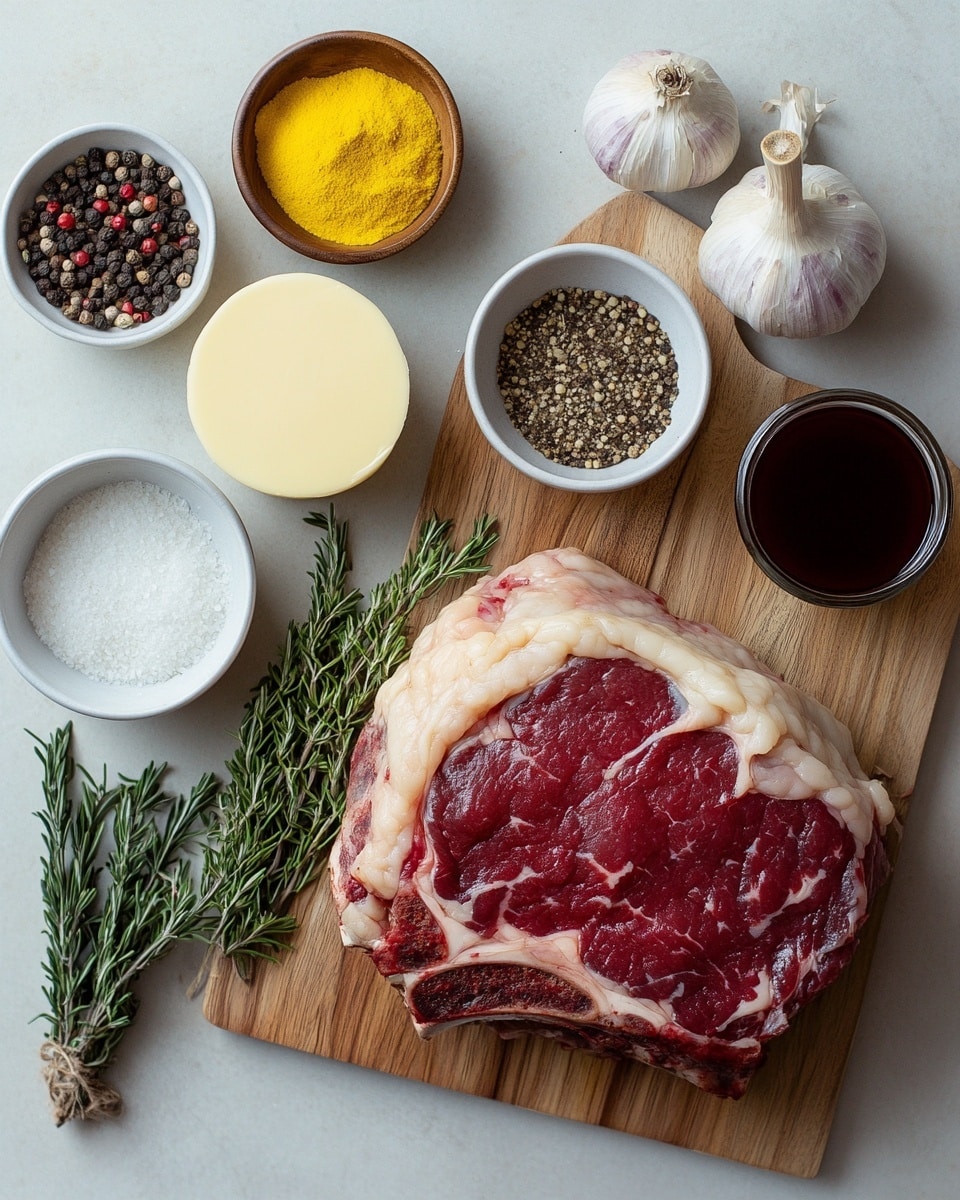 A large, dark brown roasted meat sits in the center of a gray cast iron pan, glistening with a shiny, slightly oily surface. The meat’s crust is textured with bits of herbs and spices, giving it a rough, flavorful appearance. Around the base of the meat are several caramelized onion slices with golden-brown edges, adding contrast and depth to the dish. The pan is placed on a white marbled surface, with fresh green rosemary sprigs nearby and a white cloth partially visible in the foreground. The overall look is rich, hearty, and savory, captured with natural light. photo taken with an iphone --ar 4:5 --v 7