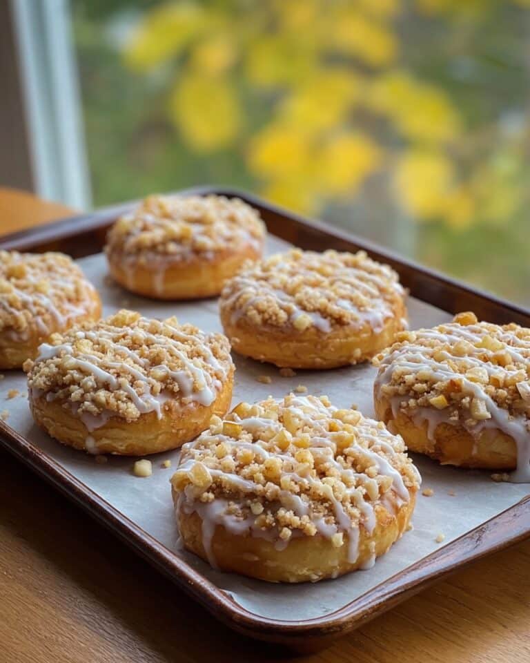 Apple Cheesecake Buns with Crumble Topping and Sweet Glaze Recipe