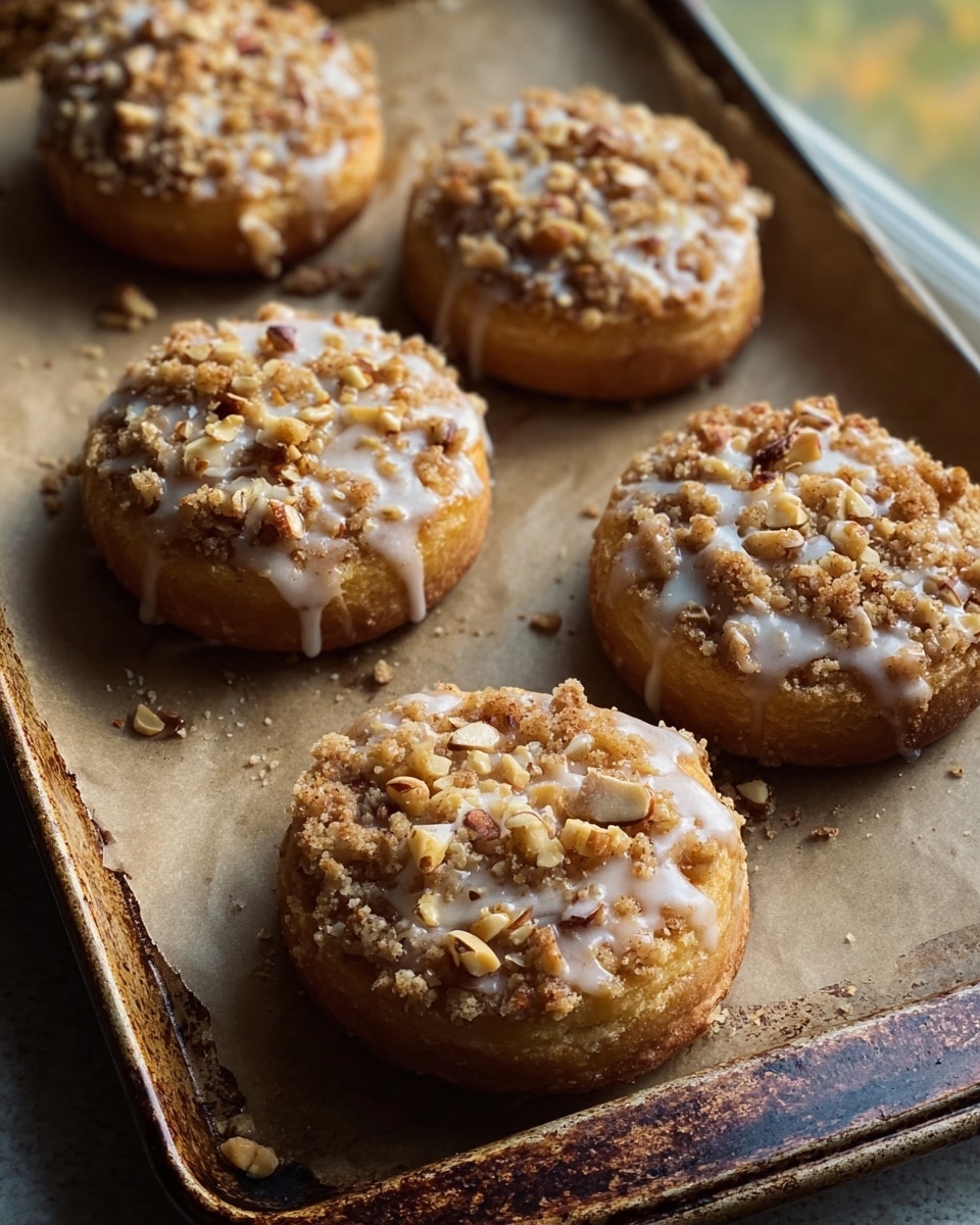 Apple Cheesecake Buns with Crumble Topping and Sweet Glaze Recipe - Recipe Image