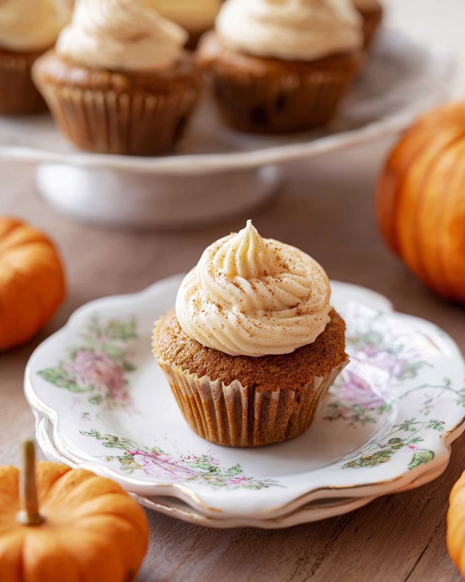 Pumpkin Cupcakes with Classic Cream Cheese Frosting Recipe - Recipe Image