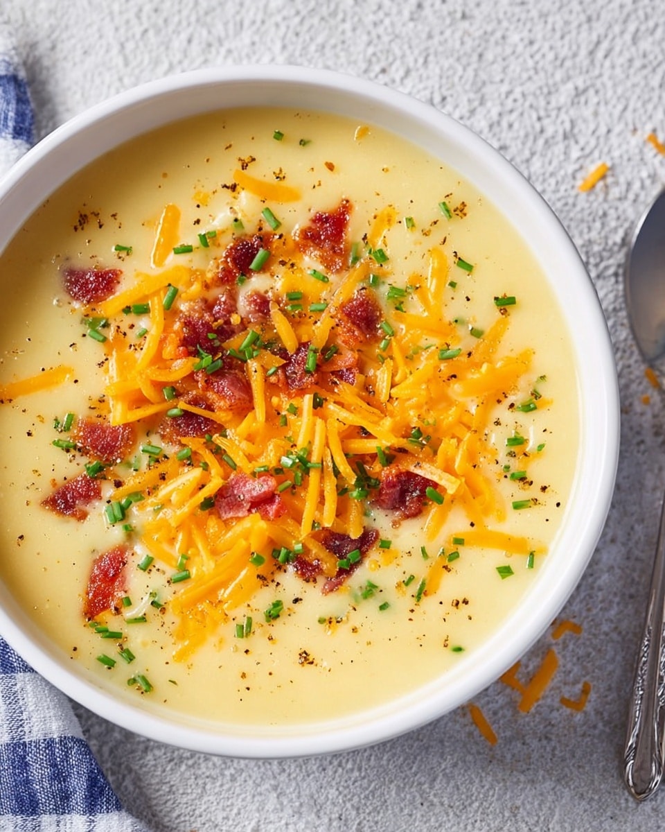Hearty Cheddar Garlic Herb Potato Soup Recipe - Recipe Image