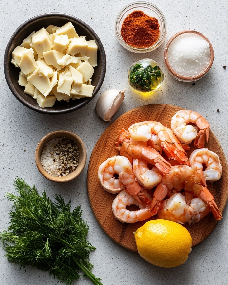 Stuffed Shrimp with Crab, Spinach, and Artichokes topped with Garlic Butter Dill Sauce Recipe - Recipe Image