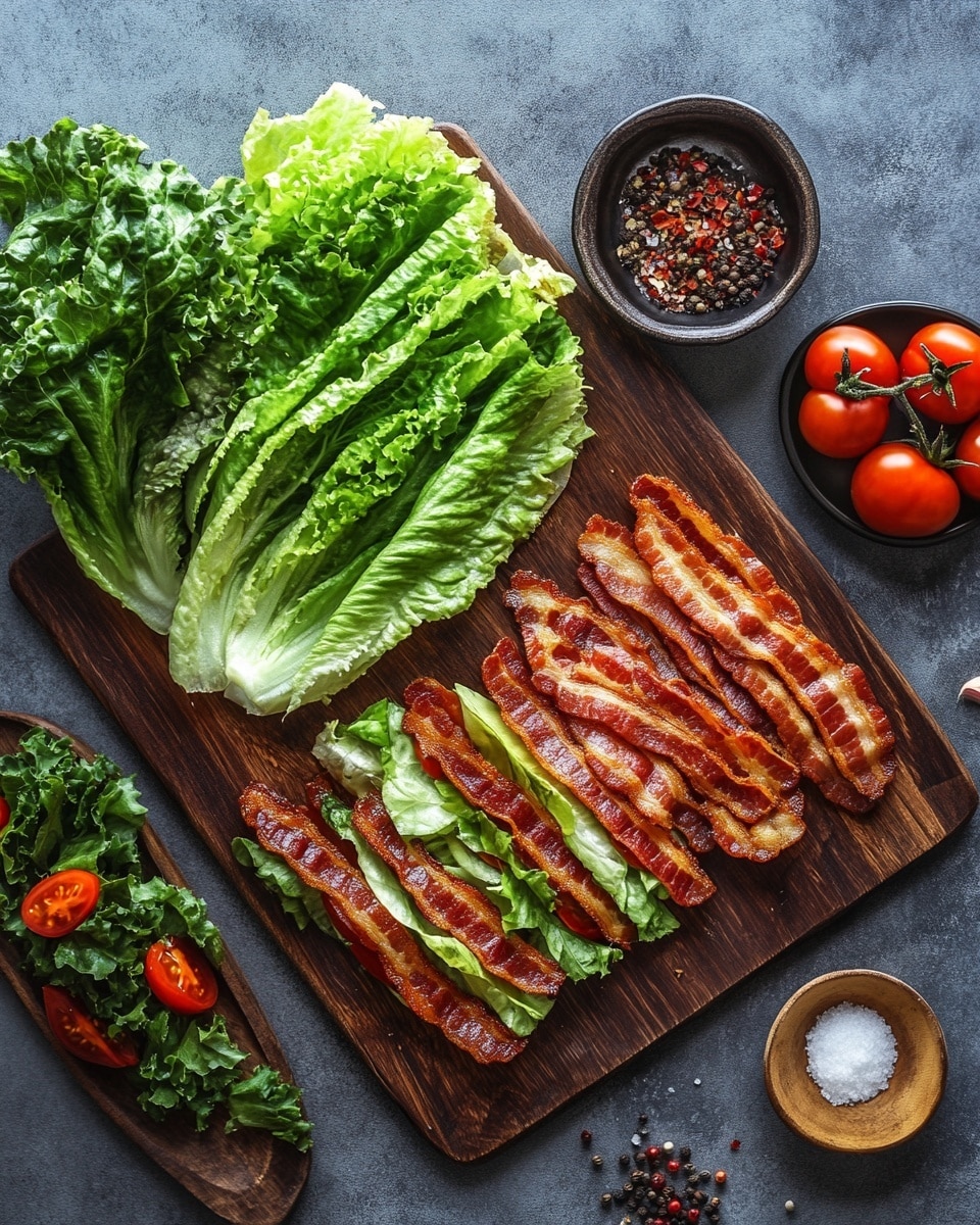 Two grilled wraps, each showing layers from top to bottom: lightly browned toasted tortilla, fresh green lettuce leaves, small tomato pieces scattered within, crispy bacon strips underneath, and a light spread of creamy sauce at the base. The wraps are cut in half and placed side by side on a plain white plate, resting on a wooden table with a soft focus dark background. photo taken with an iphone --ar 4:5 --v 7