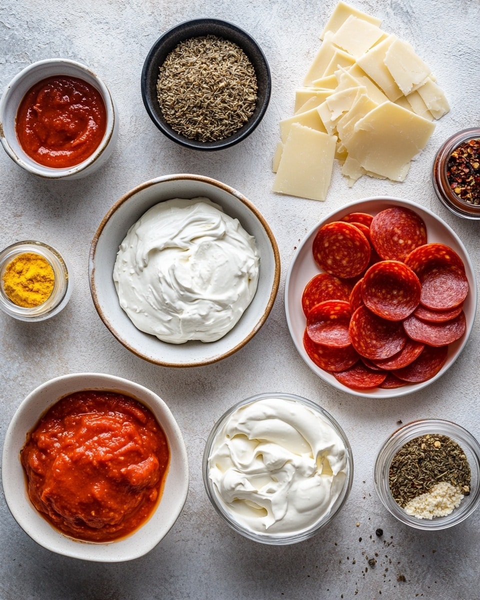 Creamy Pepperoni Pizza Dip with Italian Herbs Recipe - Recipe Image