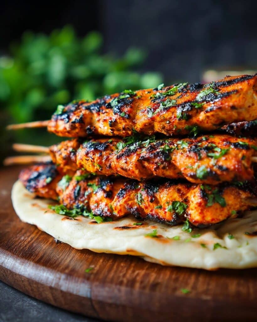 Indian Tandoori Chicken Tikka Kebab Skewers Recipe