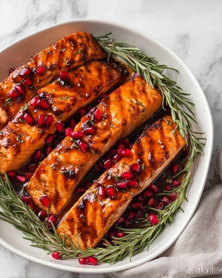 Christmas Salmon with Pomegranate Molasses and Maple Glaze Recipe