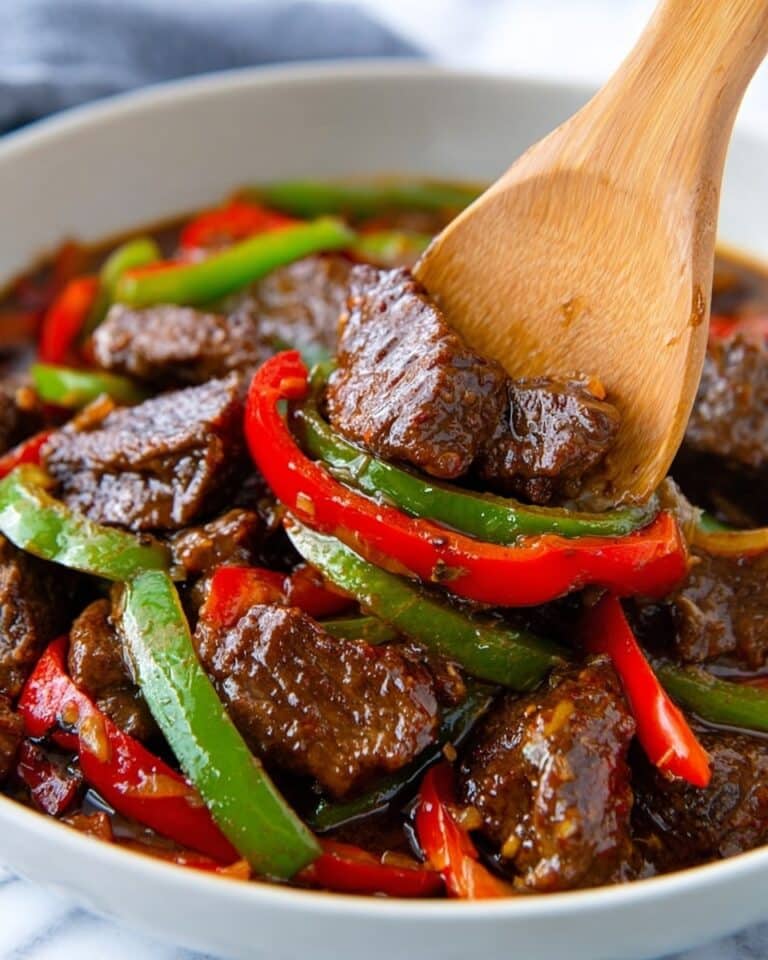 Pepper Steak Stir-Fry with Bell Peppers and Onion Recipe