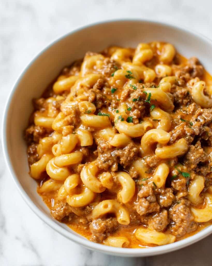 Homemade Hamburger Helper with Cheddar and Italian Seasoning Recipe